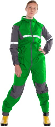 OAKI Rain & Trail Suit - Unisex Adult One Piece Rain Jacket & Pant Green, Medium