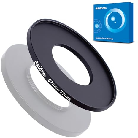67 mm auf 77 mm Adapterring für Kamerafilter, kompatibel mit Allen 67 mm Objektiven mit 77 mm UV, ND, CPL Filter. 67 mm Lens to 77 mm Filter Ring