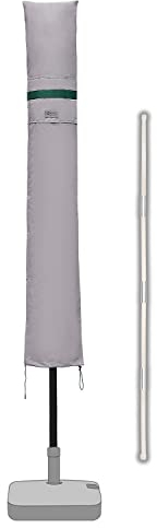 Sekey - Funda Protectora para 200 cm de diámetro, 200 x 150 cm, 200 x 125 cm, Parasol con Rejillas de ventilación, 100% poliéster, Gris Claro.