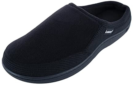 Isotoner Travis Sweat à capuche en micro-éponge et gaufré avec chaussons en mousse à mémoire de forme pour homme, Noir, 43/44 EU