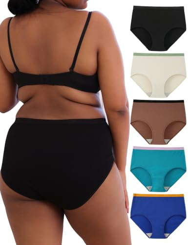 INNERSY Unterhosen Damen Große Größen Baumwolle Unterwäsche 44-62 5 Pack | Hohe Taille Maxi Slip, 100% Baumwoll Schritt, Schlüpfer Übergröße. Taillenslip Weich, Atmungsaktive Damenslips, XL-5XL