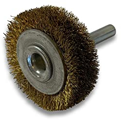 Lot de 10 brosses rotatives circulaires métalliques sur tige Ø 38 mm | Fil laiton souple Ø 0,20 mm | Epaisseur 18 mm | 3 rangs | Pour perceuse ou visseuse à mandrin | Kibros 2638LV18x10