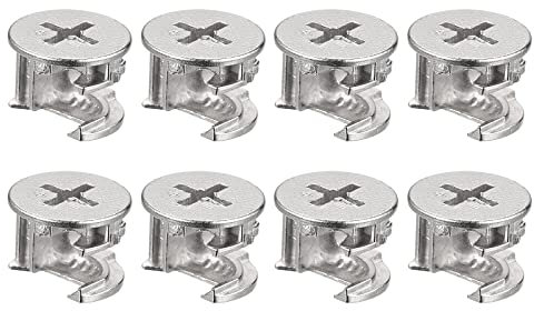 sourcing map Furniture Cam Lock Nut, 24pcs 14.6x11.5mm Joint Connector Locking Nuts Furniture Connecting Cam Fittings