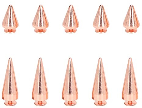 10 Sets Ziernieten Kegel Spikes 10x26mm 10x14mm Metall Gold Punk Nieten Schraubnieten Spitz für DIY Leder Handwerk, Partykleid Dekoration, Punk Style Bekleidungs Zubehör