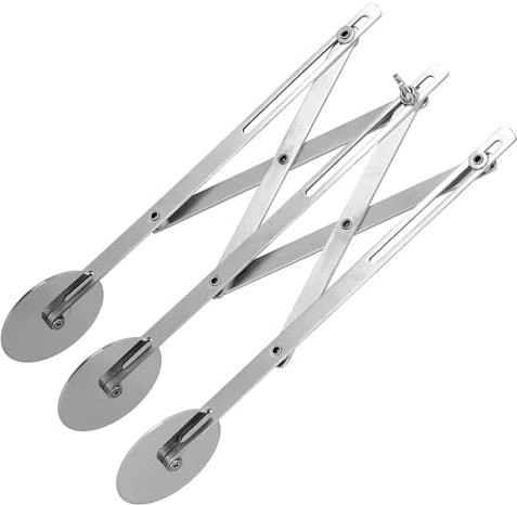 Rotella Tagliapizza, Acciaio Inox Taglio Accurato Tagliapasta, Multipli Ruote Regolabili Rotella Tagliapasta per Dolci, Pasta, Pizza, Torte (3 Giri)