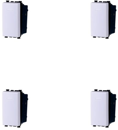 4 Pezzi Interruttore 1P 16A Unipolare, Compatibile Con Vimar Arke, Colore Bianco