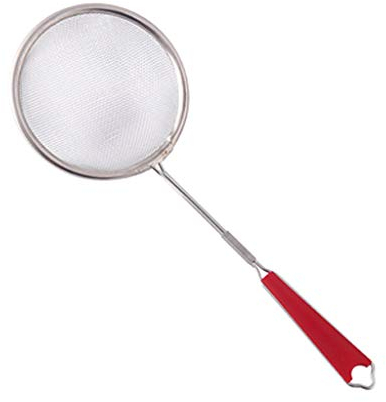 Tamis, passoire, écumoire en maille fine en acier inoxydable, tamis de taille moyenne avec poignées antidérapantes confortables, passoire pour cuisine, louche pour cuisine (taille : M) (taille : M)