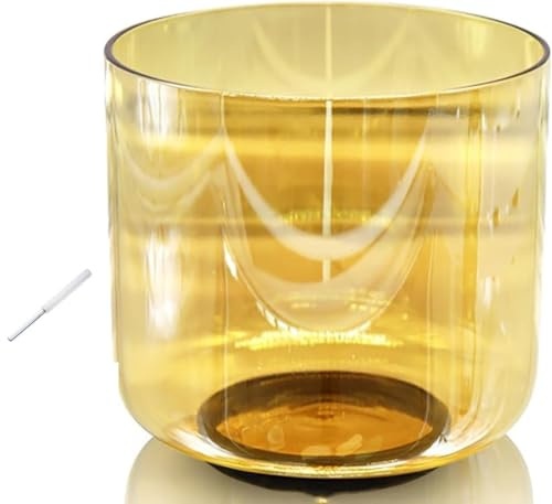 Quarz-Kristall-Klangschalen Schlägel, 6 Zoll große Alchemy Crystal Clear Klangschale, 432 Hz for Klangheilung und Meditation, Gebet, Stressabbau, for Anfänger und Profis(G Note)