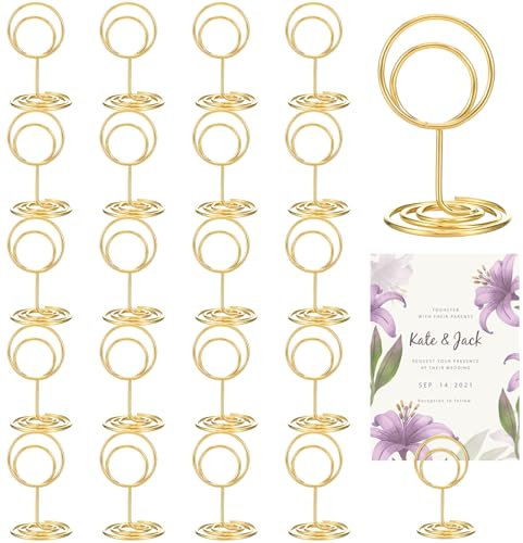 WY LIGHTING LEVEL Tischkartenhalter, 20 Stück Metall Fotohalter Kartenhalter Memohalter Tischkarten Halterung Tischkartenclips Tischnummernhalter für Hochzeiten Hochzeiten Jubiläen Partys