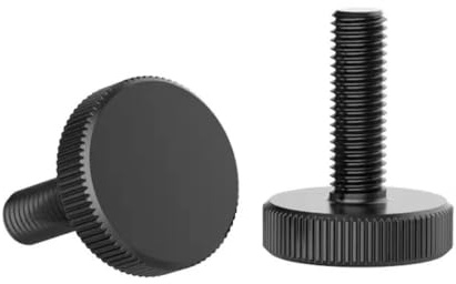 AYYSSM Rändelschraube aus schwarzem Stahl mit flachem Kopf und Rändelschraube, handfest anziehen. Computerschrauben M3-M8(50mm,M8 (2Pcs))