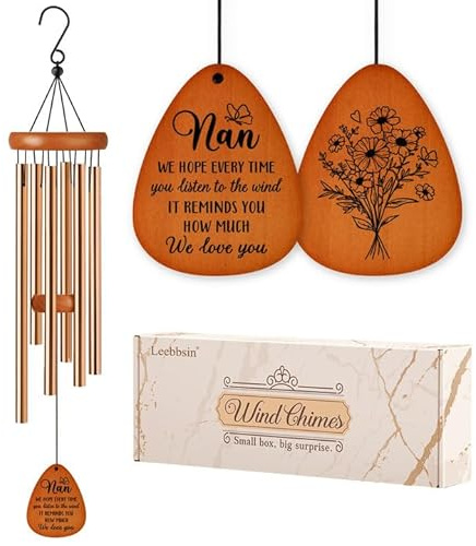 Leebbsin Gifts for Nan, Nans Wind Chime, Best Gift for Nan, Birthday Gift Idea from Grandkids, Best Gifts Ideas for Christmas, Mother's Day