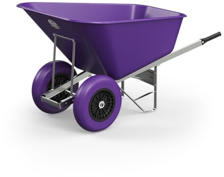 Agri Barrow Wheel Barrow 200 Litre Plastic Wheelbarrow with Puncture Proof Twin Slim Tyres, Purple – Ideal for Equestrians, Farmers, Gardeners, Stable Yards, and Heavy-Duty Use