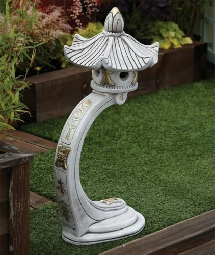 OLOMA Concrete pagoda sculpture Stone lantern pagoda statue Outdoor curve pagoda ornament Cement large temple ornament Pagoda lover gift Front door decor Handmade pagoda Lover gift