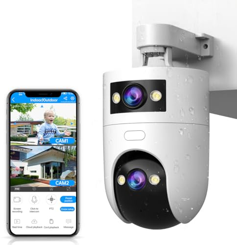 JOOAN Überwachungskamera Innen 5G WiFi Kamera FHD 2K/3MP 5G/2.4G WLAN für SD &Cloud-Speicher 360°Hundekamera mit APP 2-Wege-Audio Kamera Überwachung Aussen/Innen Duale Linse