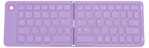 Vikye Faltbare Bluetooth -Tastatur, BT Folding Wireless Tragbare Tastatur, 67 Tasten USB -wiederaufladbare Magnetische Reisetastaturen (Purple)