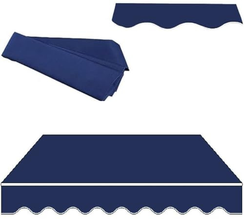Tessuto di ricambio manuale per tenda da sole retrattile, impermeabile, in tela, per uso esterno, adatto per tende da 2 x 1,5 m a 6,1 x 2 m, disponibile in blu (4 x 2 m)