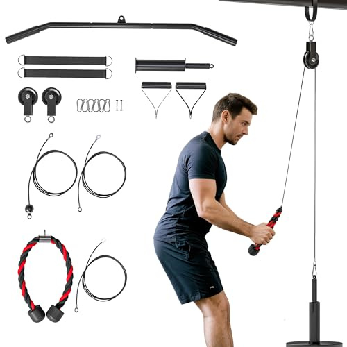 SPORTNOW Weight Pulley System for Home Gym, Cable LAT Pull Down Attachment