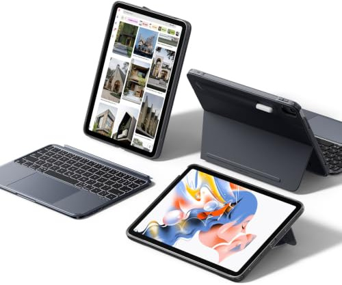 ESR for iPad (A16) 11th/10th Gen Case with Keyboard, Multi-Angle Stand | Magnetic Detachable Keyboard Case, Portrait/Landscape Modes, Large Trackpad, Backlit Keys, UK QWERTY, Shift Series, Dark Gray