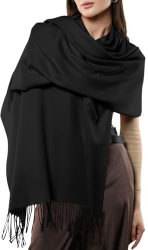 InfiniZer Womens Cashmere Scrarf, Ladies Scarves Pashmina Shawls and Wraps Winter Large Soft Warm Scarf Blanket with Tassel Gifts for Her