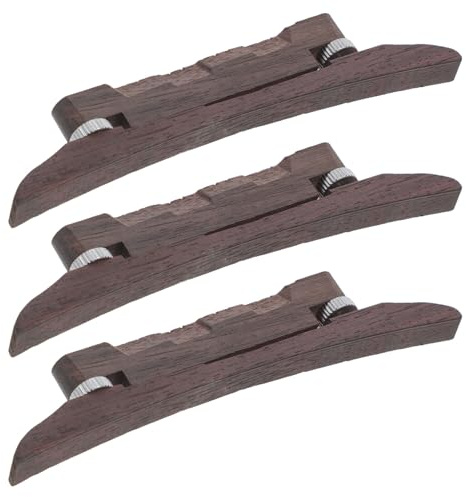 3 Stück Mandolinensteg aus Palisanderholz, Verstellbar für Mandoline | Knochenauflage, Präzise Klangoptimierung, Langlebiges Ersatzteil für Akustikgitarre und Saitenwechsel