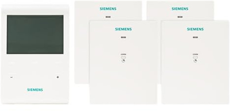 SIEMENS - Pack programmateur Fil Pilote 4 ordres 3 Zones + 4 récepteurs RDE100.1FPRFS+4RCR100FPRF