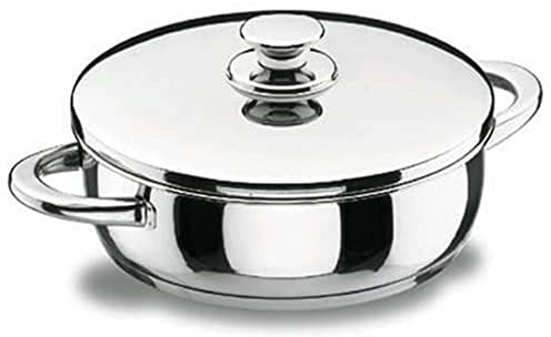 LACOR 40620 - Tartera con Tapa Vitrocor 20cm Acero Inoxidable - Profesional | En acero inoxidable, cocina y conserva con su tapa; ideal para cocina profesional y uso diario en casa, versátil y duradero