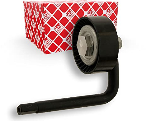 febi bilstein 30116 Spannrolle mit Halter, für Keilrippenriemen, 1 Stück | Kompatibel mit: BMW 3, 3 Touring, 5, 5 Touring, 7, X5