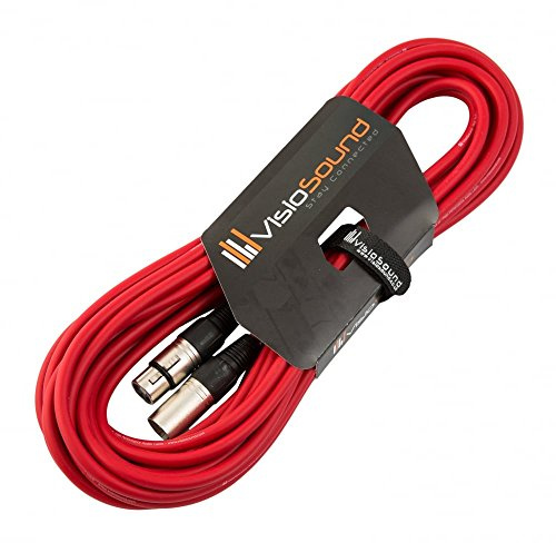 Male to Female XLR Mic Lead Balanced Microphone Patch Cable (Red, 10m) | Noiseless OFC Balanced Microphone, Signal, Audio, Patch Cable / 8 Colours