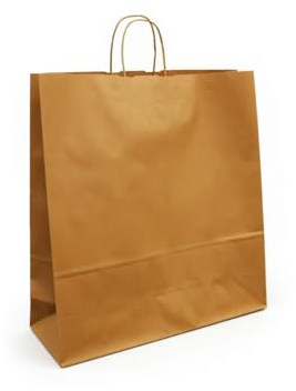 Papiertragetaschen mit Kordel BRAUN - verschiedene Größen und Mengen (46 + 17 x 49 cm, 50 Stück)