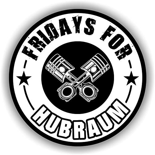 Finest Folia 2X Fridays for Hubraum Aufkleber 8,5x8,5 cm Fun Sticker für Auto Motorrad Klima R073 (Weiß, Außenklebend)