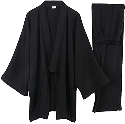 Japanische Kimono Loose Casual Home Pyjamas für Herren Nachtwäsche Größe XL O35