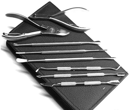 Nagelpflege Geschenk Set Nagelzange Fußpflege Nagelhautschieber Nagelpflegeset Maniküre Pediküre Etui NATRA