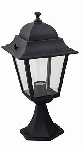 Licht-Erlebnisse Rustikale Wegeleuchte Garten Terrasse 48 cm IP44 Schwarz JENIFER Außenlampe Stehlampe Sockelleuchte