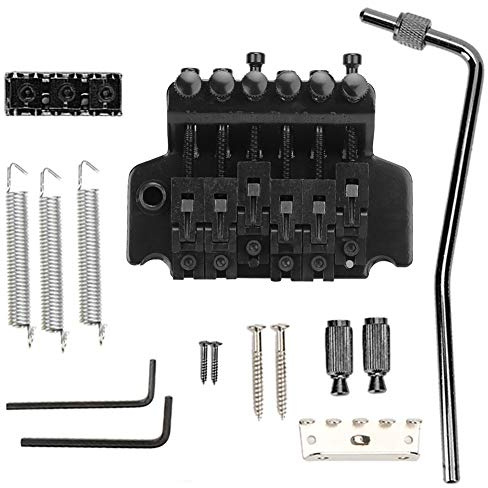 Sistema di ponte tremolo per chitarra, stabile stabilizzatore a molla per chitarra, dimensioni compatte pratico metallo cromato argento appassionato di musica da concerto insegnamento della(black)