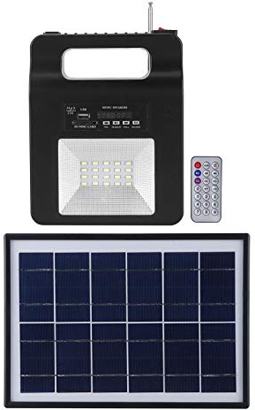 BWLZSP cargador solar bateria solar bateria portatil placa solar portatil cargadores solares batería de respaldo de emergencia portátil de generador solar con altavoz FM Bargador USB Bombilla