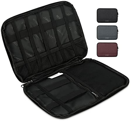 NEWHEY Bolsa Organizadora de Cables Gadget Impermeable Accesorios Electrónicos Universales Organizador Cables Viaje para Cable Unidad USB Cargador Banco De Energía Gris