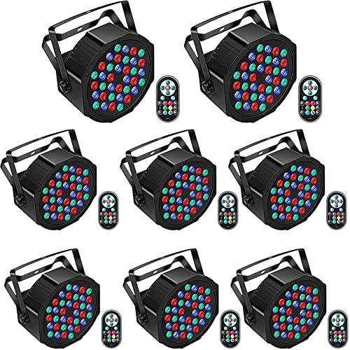 UKing 72W Foco LED Luces de Escenario DMX RGB Disco Efectos de Iluminación Strobo 7 Modos con Control Rmoto Inalambrico para Bodas Luces de Fiesta de Navidad