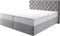 DELIFE Boxspringbett Dream-Great Mikrofaser Grau 180x200 cm mit TFK Matratze und Visco Topper