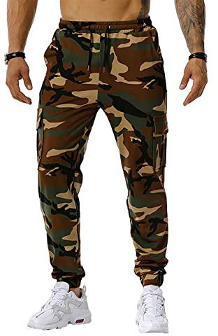 Générique Pantalon Costume Homme Pantalon De Camouflage pour Hommes, Pantalon Militaire avec Cordon De Serrage, Pantalon De Jogging DéContracté, Pantalon De RandonnéE avec Poches(Vert Armée,3XL)