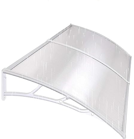 YSUEFIJO Auvent de Porte et Fenêtres, Marquise de Porte d'Entrée, Auvent Marquise Aluminium, Toit Abri Contre La Pluie et UV, Marquise Solaire Porte Terrasse, Diverses Tailles au Choix