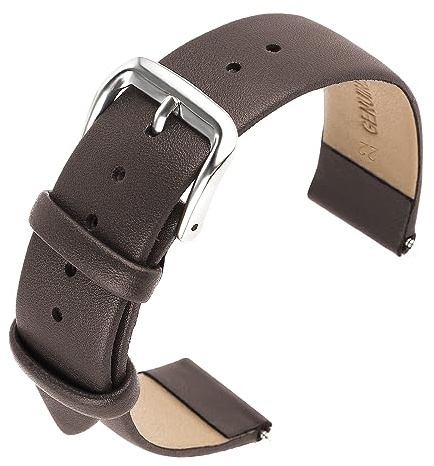 Cobee 22mm Leder-Uhrenarmbänder, Uhrenarmband (Dunkelbraun) | weiches Kalbsleder, Schnellverschluss, Leder-Ersatzarmband, für Männer und Frauen, Universal-Uhren-Armband