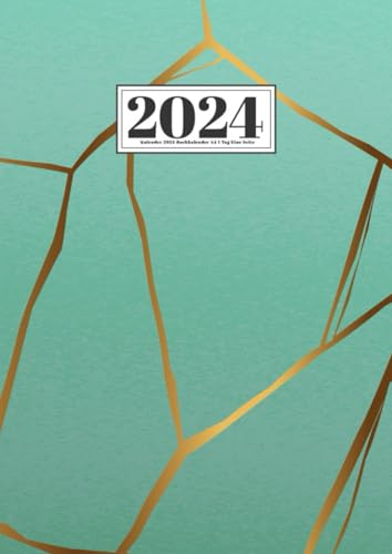 kalender 2024 buchkalender a4 1 tag eine seite: Organizer Day by Day, Kalenderbuch 2024 12 Monate Von Januar Bis Dezember I Jahresplaner | Din A4