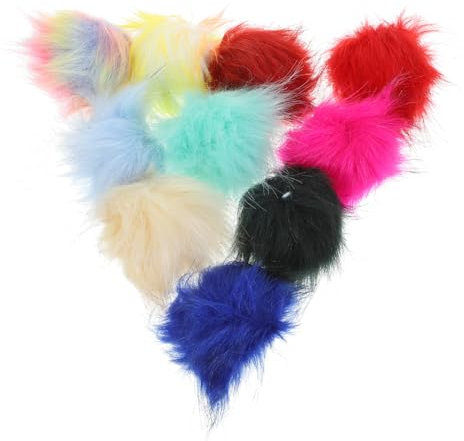 Operitacx 20stücke Kunstfell Pompons Für Dekoration Farbige Pom Poms Für Hüte Schals Taschen Schlüsselanhänger Und Durchmesser Mit Elastischem Band