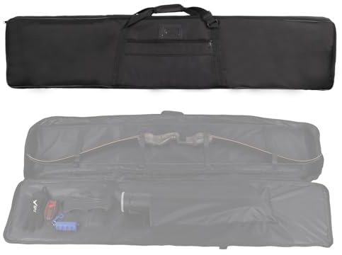 SPG Archery Recurve Bow Case for Longbow and Traditional Bow, 2 Sizes Longbow Bag Full Length Traditional Recurve Bow Cases for Youth and Adults with Pocket to Store Arrow Quiver (68 Inch)