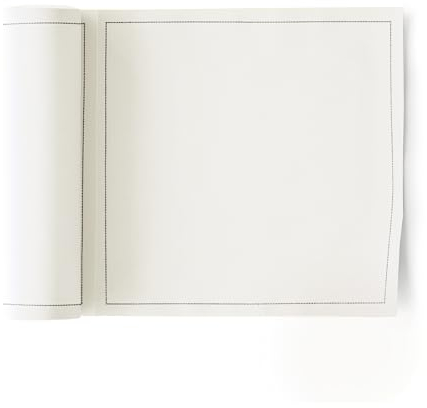 MY DRAP – Rollo de 100 servilletas de Tela | 15 x 15 cm | Servilletas para Eventos, Caterings, Restaurantes | 100% Algodón | Reutilizables | Color Crudo | Formato Rollo, Unidades Precortadas.