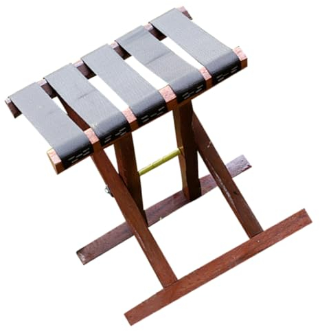 HAKIDZEL Tragbarer Klapphocker aus Stabilem Holz Faltbarer Angelhocker für Erwachsene Kompakter Campingstuhl Leichte Klappbank für Outdoor Angeln Garten und Reisen