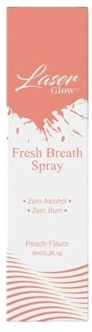 Generic LaserGlow Professional Fresh Breath Spray - Probiotic Mouth Spray Instant and Long-Lasting Freshness, Perfect for On-the-Go After Meals or Anytime. Enjoy the Cool Invigorating Flavor of Peach