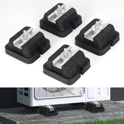 Pearwow Bodenmontage-Basis-Set für Mini-Split-AC-Kondensator, Gummi-Anti-Vibrationspad, Luftkompressor, Generator-Vibrationsisolator, Montagebasis, 4 Stück, unterstützt bis zu 907 kg (klein – 12,7 x