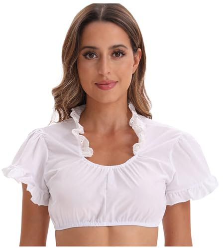 GFPGNDFHG Trachtenbluse Damen Schwarze Dirndlbluse Trachtenmieder trachtenhut Herren flügelärmel trachtenblusen für Tracht schwarz Dirndl & dirndlsets
