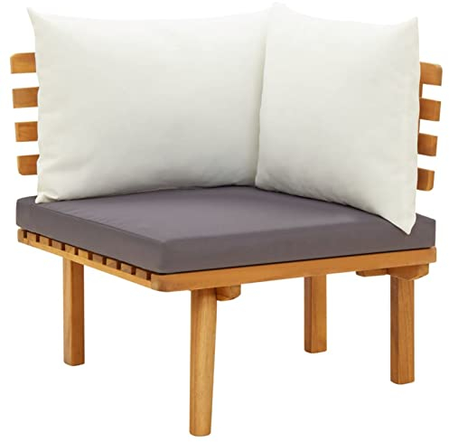 LAPOOH Garten-Ecksofa mit Kissen, Lounge Sofa Outdoor, Garten Loungemöbel, Gartensofa, Gartenlounge, Balkon Set Möbel, Massivholz Akazie